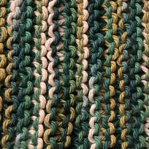 Handmade knitted wash cloth